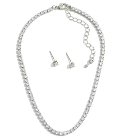 CZ rhinestone choker necklace only