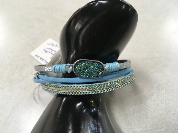 Turquoise druzy magnetic bracelet