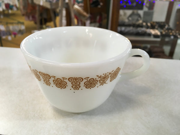 Pyrex butterfly milk glass coffee cup Vintage