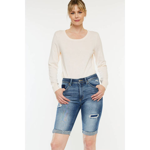 KanCan distressed Bermuda denim jean short