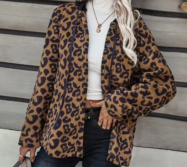 Leopard Sherpa shirt Shacket