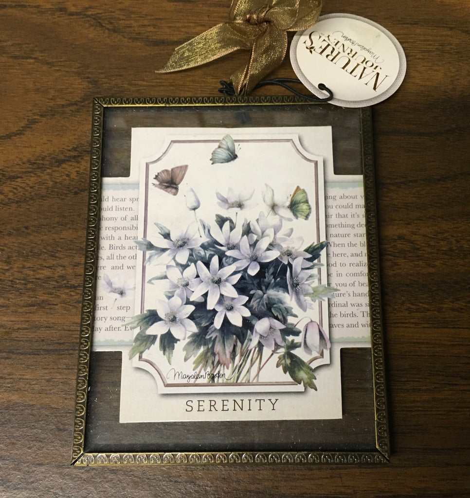 Serenity flowers Natures Journey glass plaque picture
