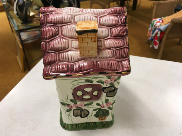 Country cottage home ceramic cookie jar Estate