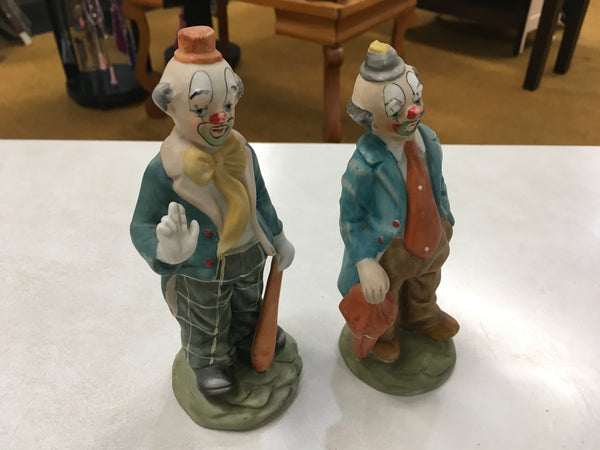 Vintage porcelain clowns Pair