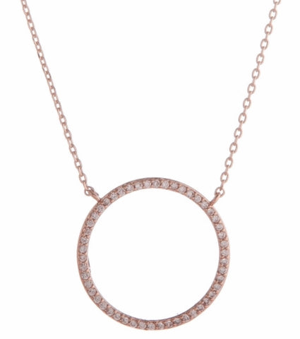 Rose gold circle rhinestone choker necklace