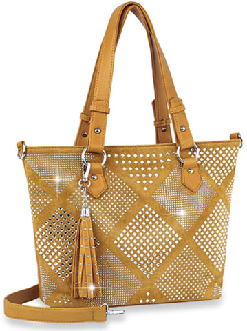 Mustard Yellow Diamond Pattern Handbag