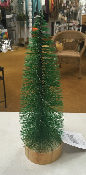 LED Color Changing Bottlebrush Trees, Green, Set of 3