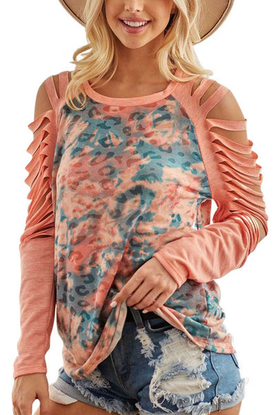 Pink Blush multi leopard dye top