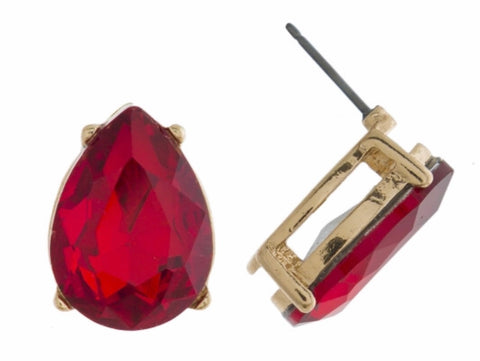 Red teardrop earring