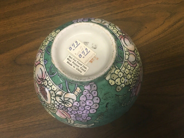Jade green floral fruit Decorator bowl Nora Fenton Design like Preowned
