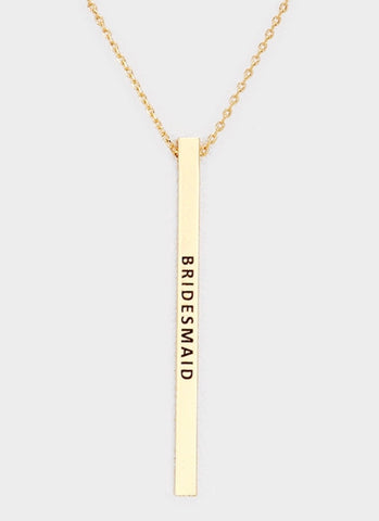 Bridesmaid bar necklace