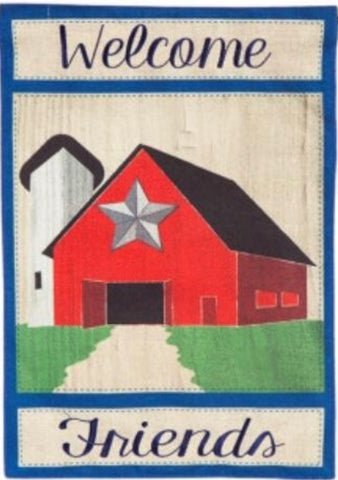Country Barn Star House Flag
