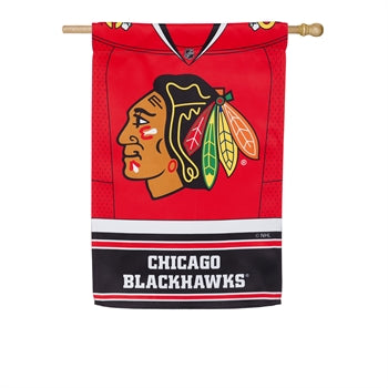 Chicago Blackhawks doubled-sided house flag