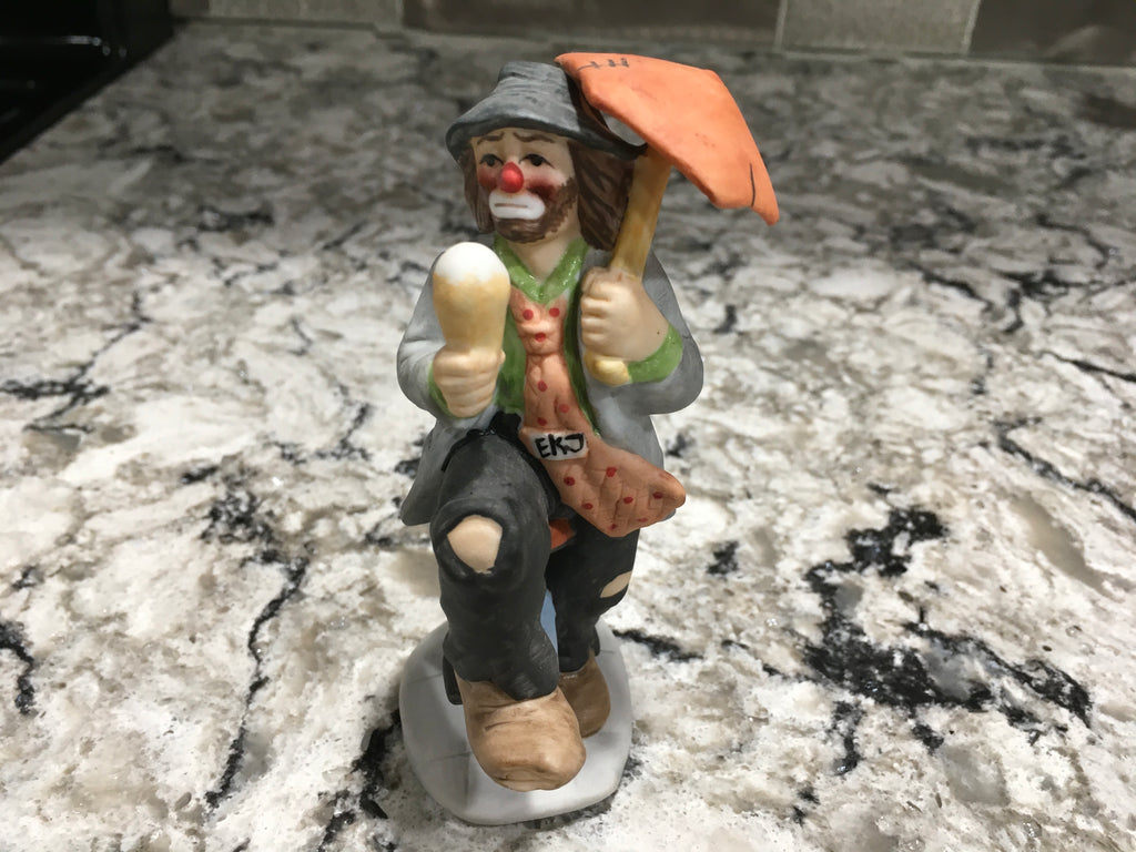 Vintage Emmett Kelly Jr unicycle clown figurine collectible