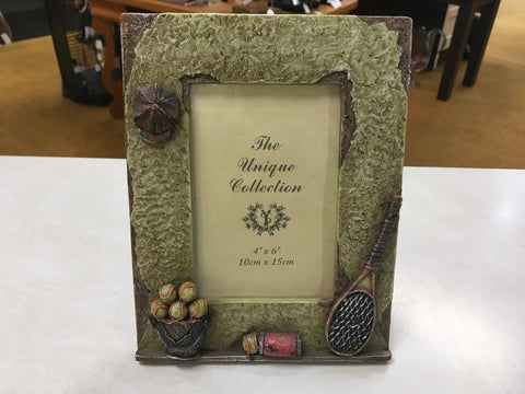 Turtle King vintage tennis player items picture frame 4” x 6” preowned