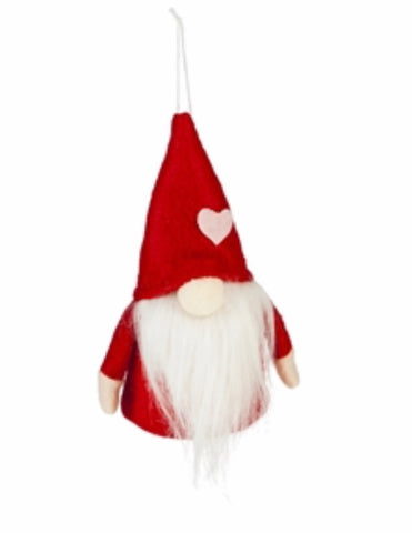 Valentine Gnome Ornaments, Red