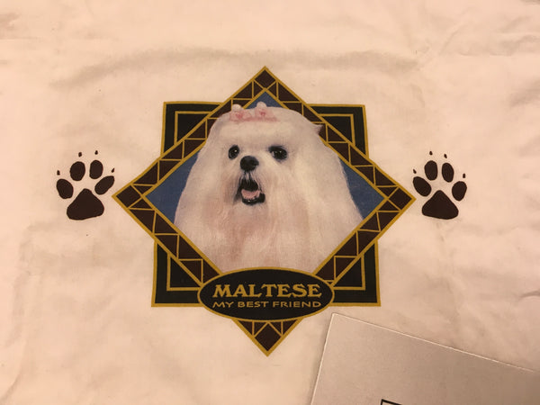 Maltese dogs silhouette picture and standard pillow case preowned