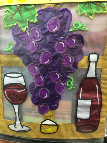 Grapes Wine and cheer garden flag