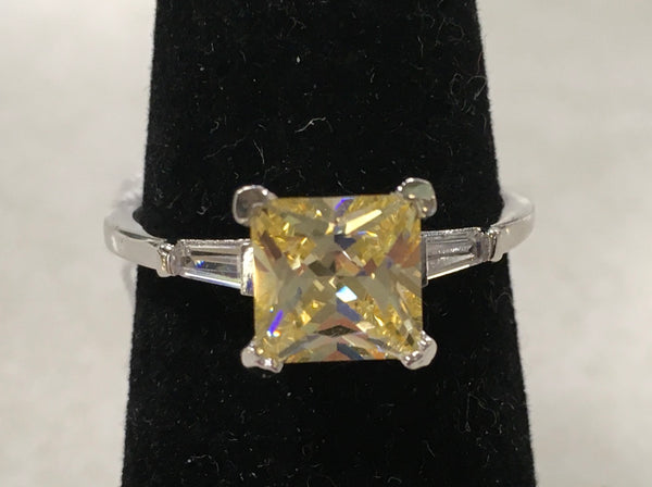 Yellow canary CZ ring size 8