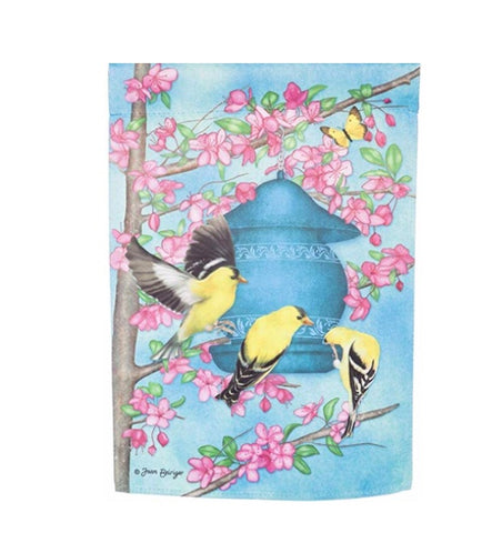 Spring Finches garden suede flag