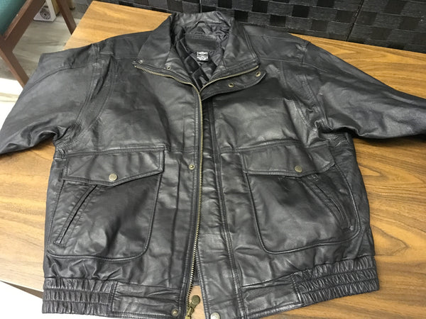 Expressions Genuine leather coat size large pre owned
