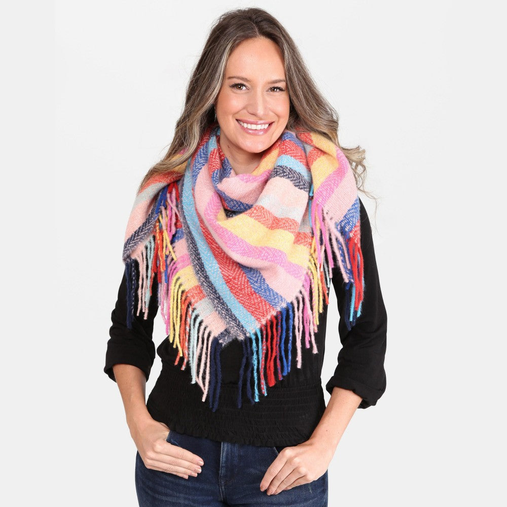 Pink stripe scarf