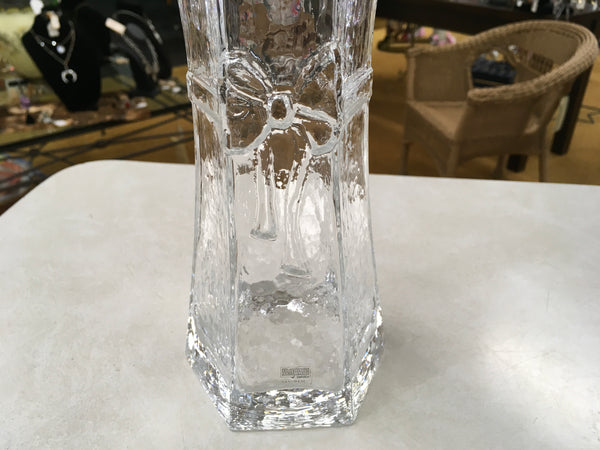 SEA Glasbruk AB raised ribbon Sweden Art Glass vase 9.5”