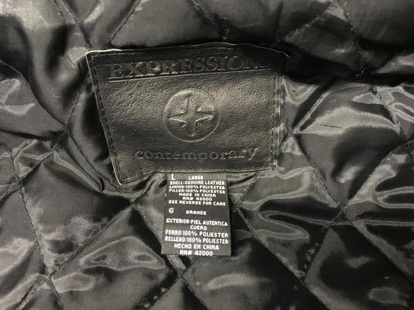 Expressions Genuine leather coat size large pre owned