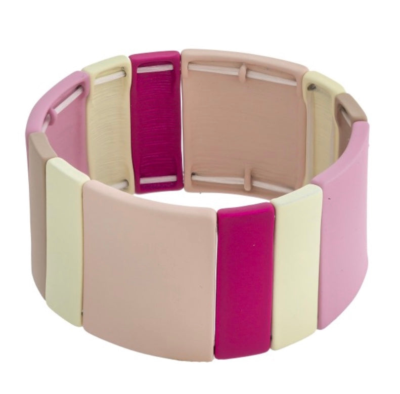 Pink color block bracelet