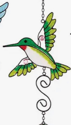 Green Mini Hummingbird Wind Chime