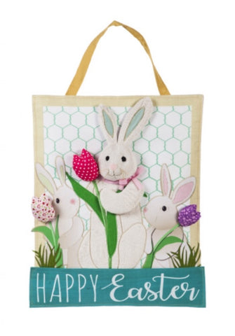 Easter bunny tulip door decor