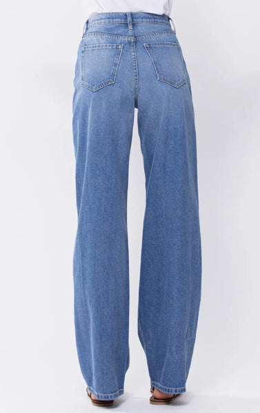 Sneak Peak super high waist wide leg jean