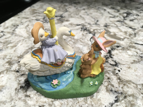 Vintage Avon 1993 Kathy Jeffers Carousel Bunny Mother Goose pre owned