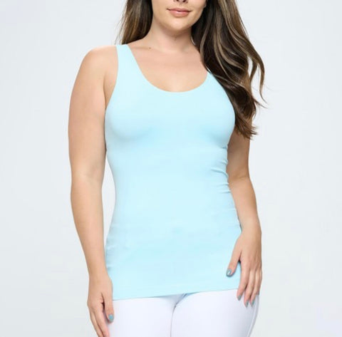 Baby blue reversible tank top Plus