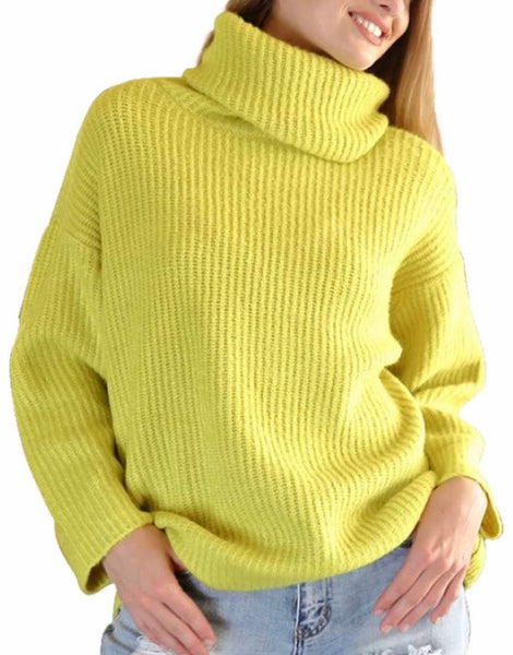 Lime GREEN turtleneck sweater