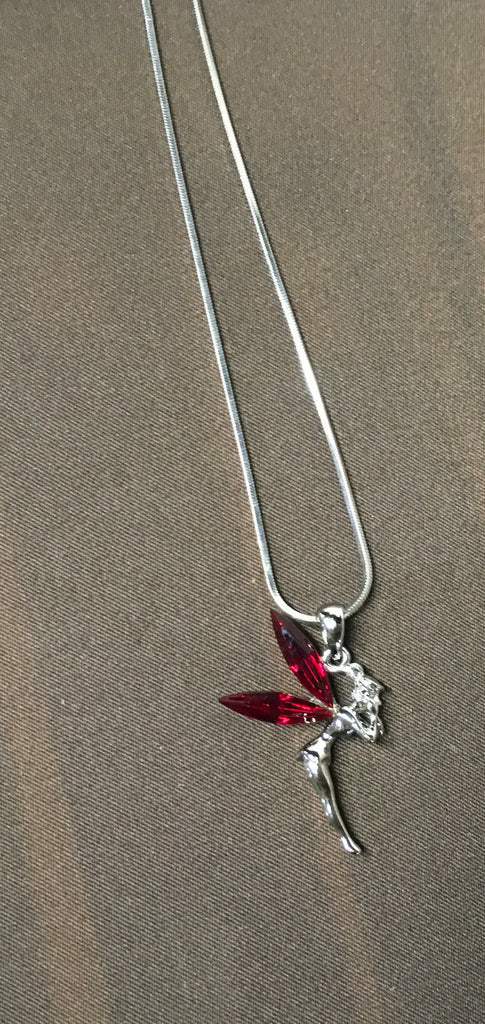 Ruby red tinker bell necklace