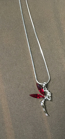 Ruby red tinker bell necklace