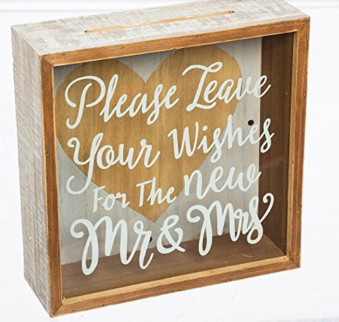 Wishes for The Mr. & Mrs. Wooden Shadow Card Box