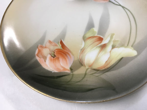 Vintage R S Germany Tillowitz floral peach plate