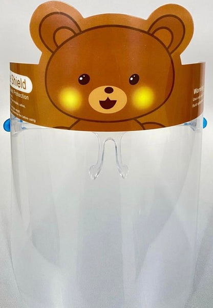 Kids Reusable brown bear Transparent Face mask