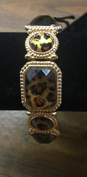 Leopard print stretch bracelet