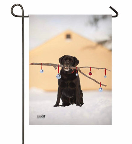 Jingle Bells Branch Suede Garden Flag,