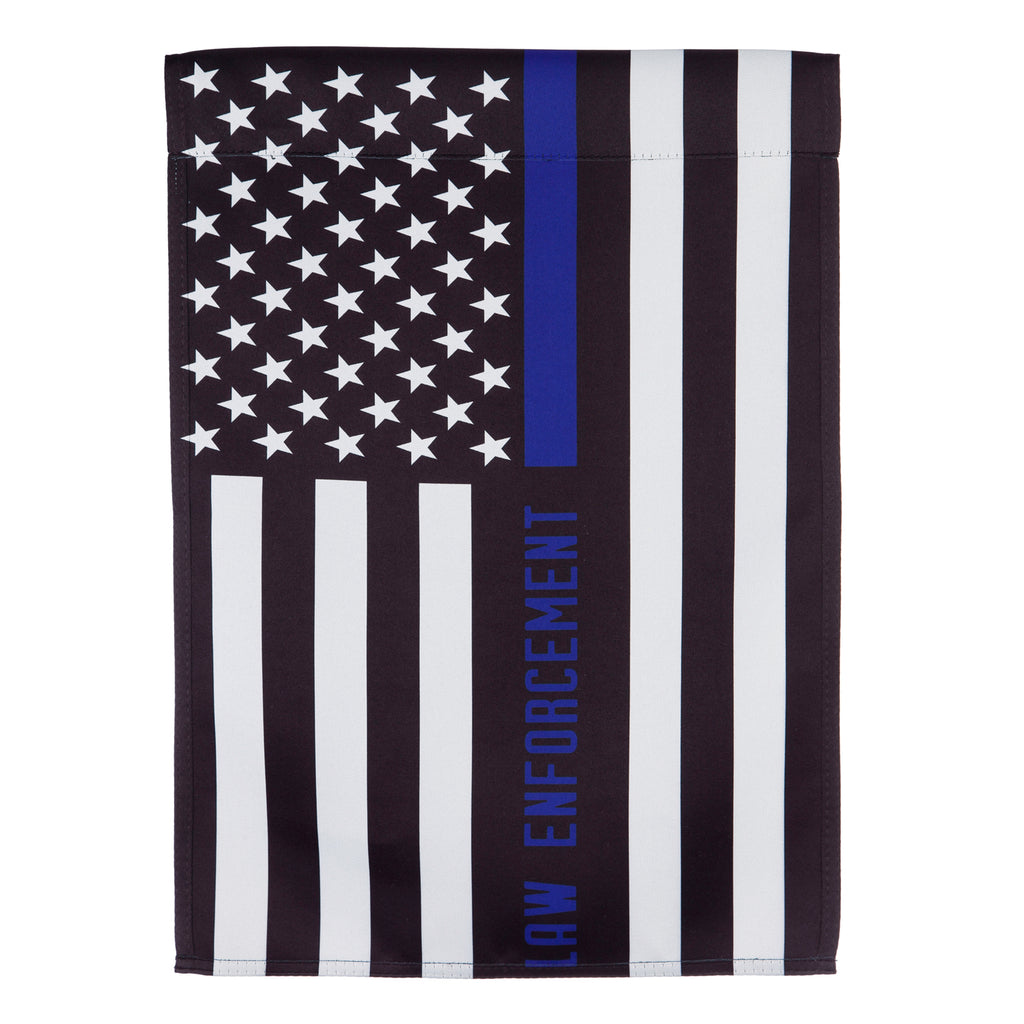 Law Enforcement Thin Blue Line Garden Suede Flag