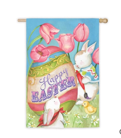 Happy Easter egg house flag