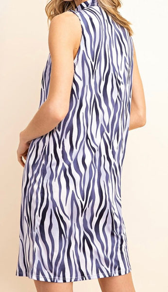 Blue zebra animal print Dress
