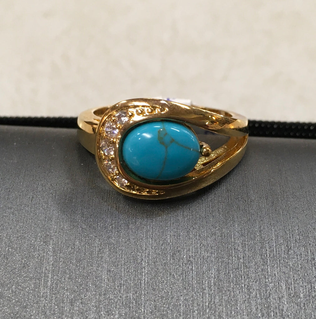 Turquoise rhinestone Fashion ring size 9
