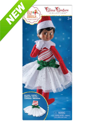 CLAUS Couture Candy Cane Classic Dress Elf on the Shelf