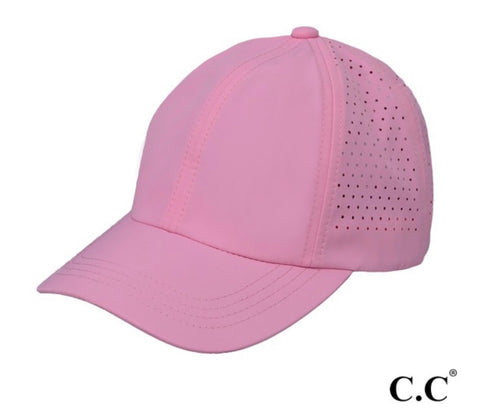 Pink ponytail Criss cross cap