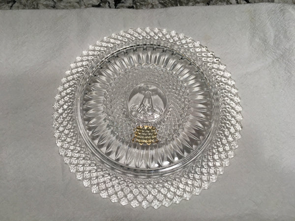 Vintage Fostoria lead Crystal commemorative desert plates