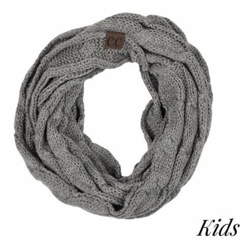 Kids Light gray CC beanie scarf
